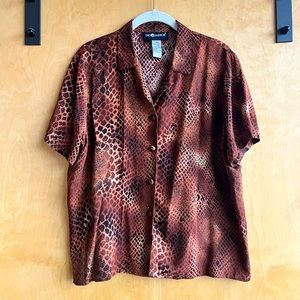 Snake Wild Print Button Up Shirt